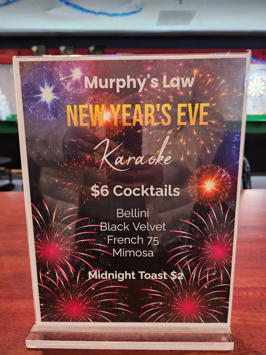 Menu Murphy's Law Billiards-10