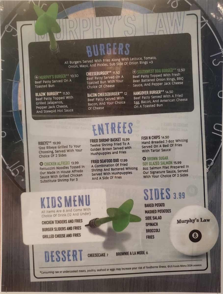 Menu Murphy's Law Billiards-5